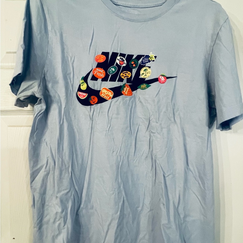 Nike Sky Blue Tee with Vibrant Logo